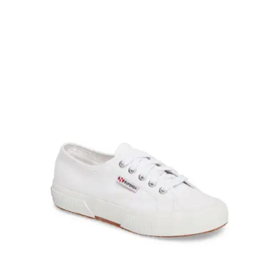 Superga Cotu Sneaker White Canvas Size 38EU/ US7.5- Preppy, Neutral, Casual